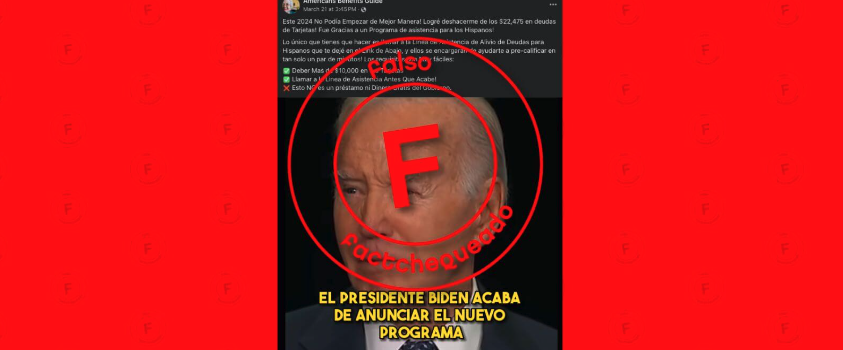 No, Biden no anunció un programa para ayudar a los hispanos con sus deudas de tarjetas