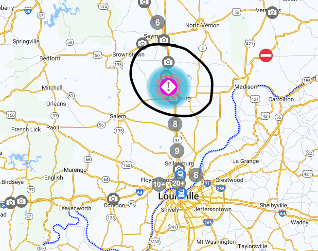 Cierran carretera I-65 Sur en dirección a&nbsp;Indiana.