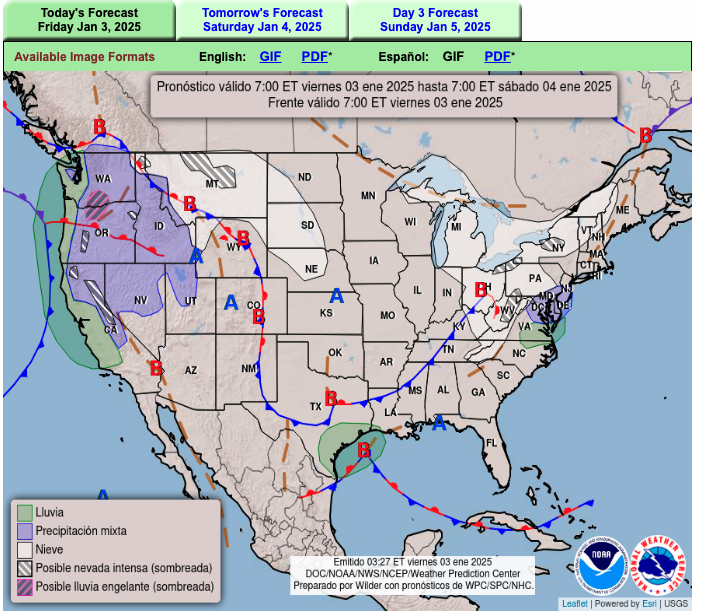 Se espera tormenta invernal para el fin de semana