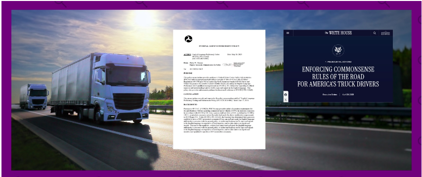 Te explicamos los alcances de la regla que prohíbe la circulación de camioneros que no dominen el inglés