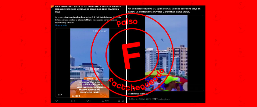 No, este video de un bombardero sobrevolando una playa de Miami no está relacionado con el ataque de Estados Unidos a Irán