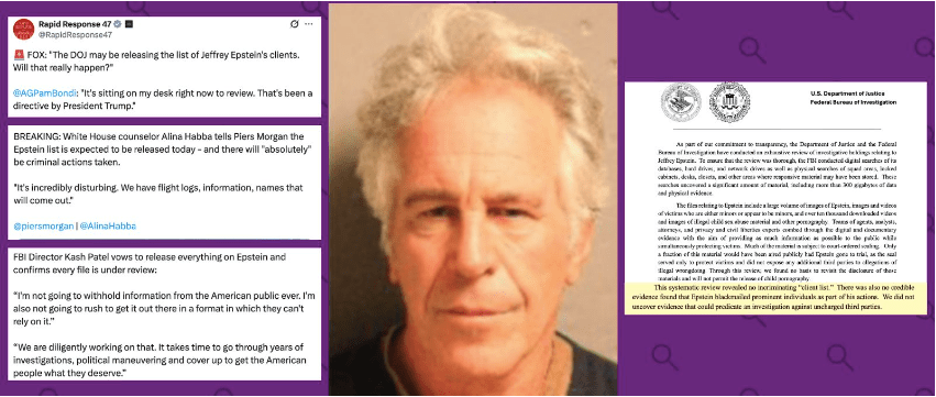 Qué sabemos de la “lista de Epstein” que el gobierno de Donald Trump prometió publicar, pero que ahora dice que no&nbsp;existe