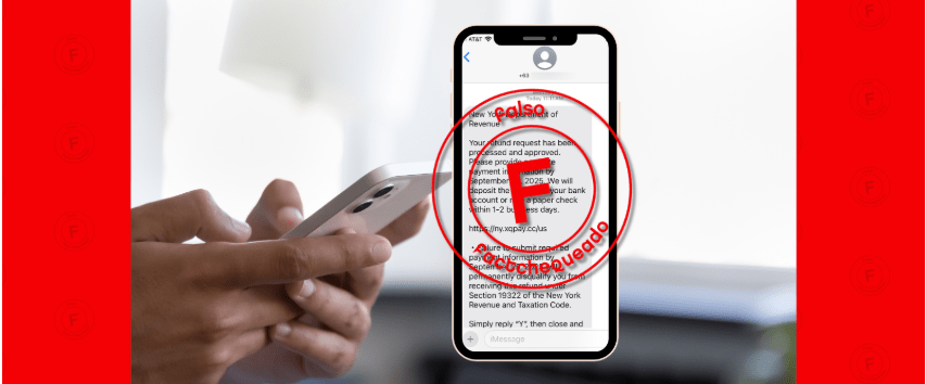 Cuidado con estos mensajes de un reembolso en Nueva York: son intentos de&nbsp;estafa