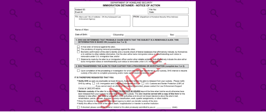 ¿Qué es una orden de retención migratoria o “detainer” de ICE y quién está obligado a cumplirla?